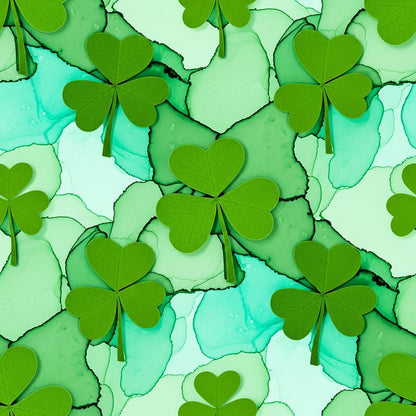 Alcohol Ink Shamrock Pattern 26 Minky Fabric