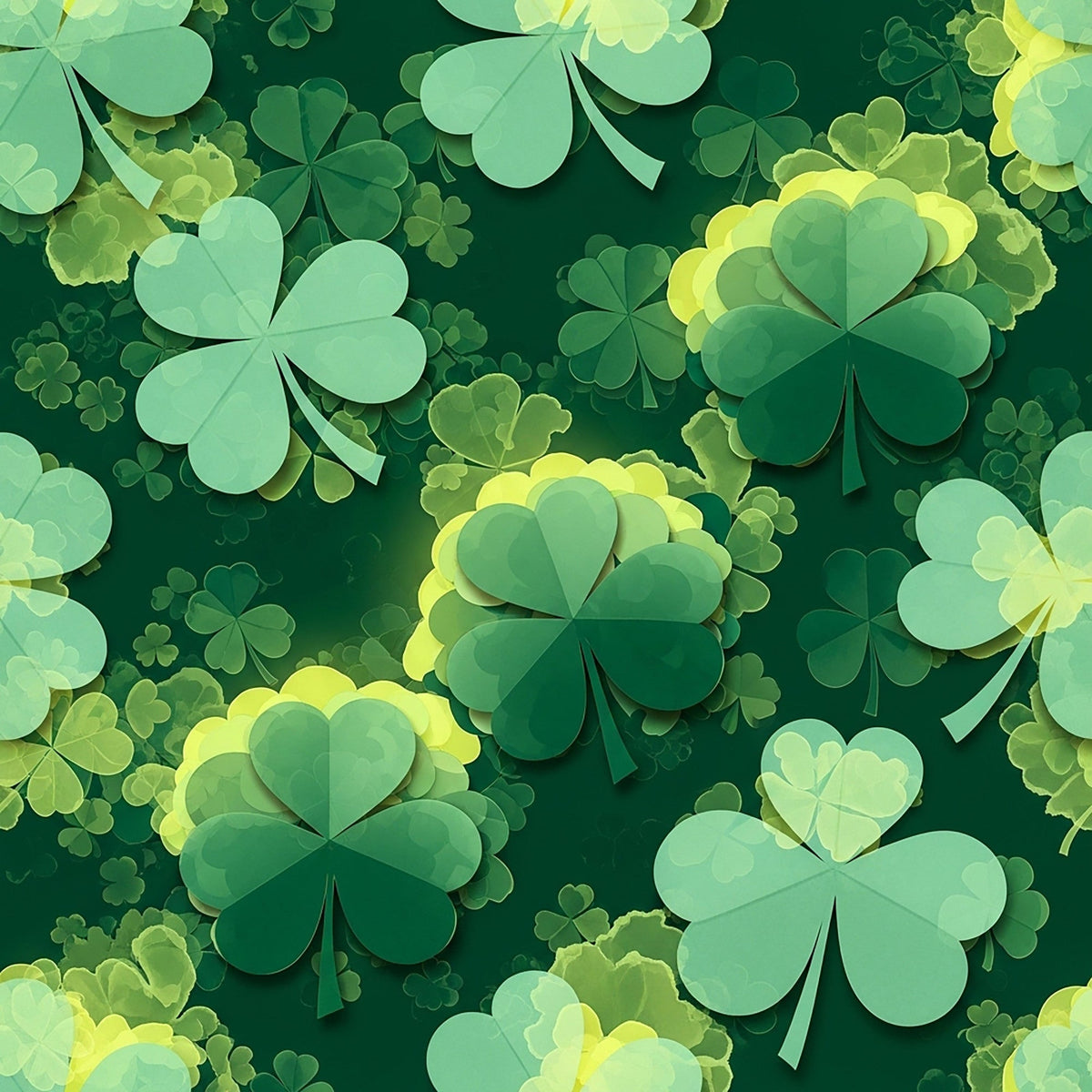 Alcohol Ink Shamrock Pattern 27 Minky Fabric