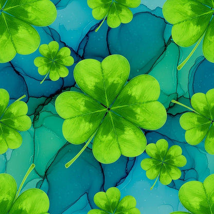 Alcohol Ink Shamrock Pattern 4 Minky Fabric