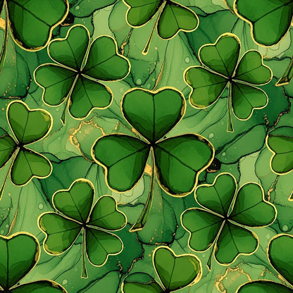 Alcohol Ink Shamrock Pattern 9 Minky Fabric
