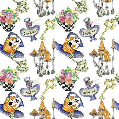 Mad Hatter Harlequin Pattern 5 Minky Fabric