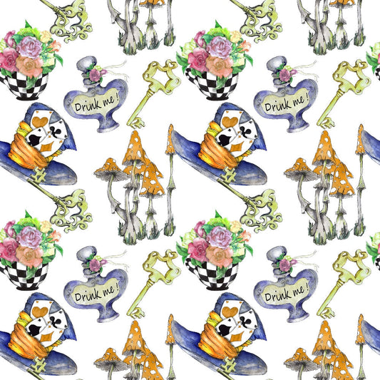 Mad Hatter Harlequin Pattern 5 Minky Fabric