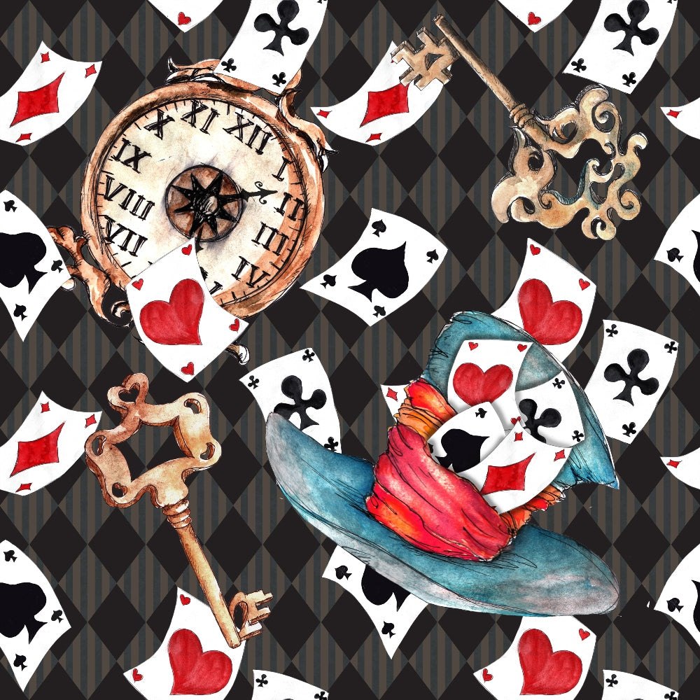 Mad Hatter Harlequin Pattern 7 Minky Fabric