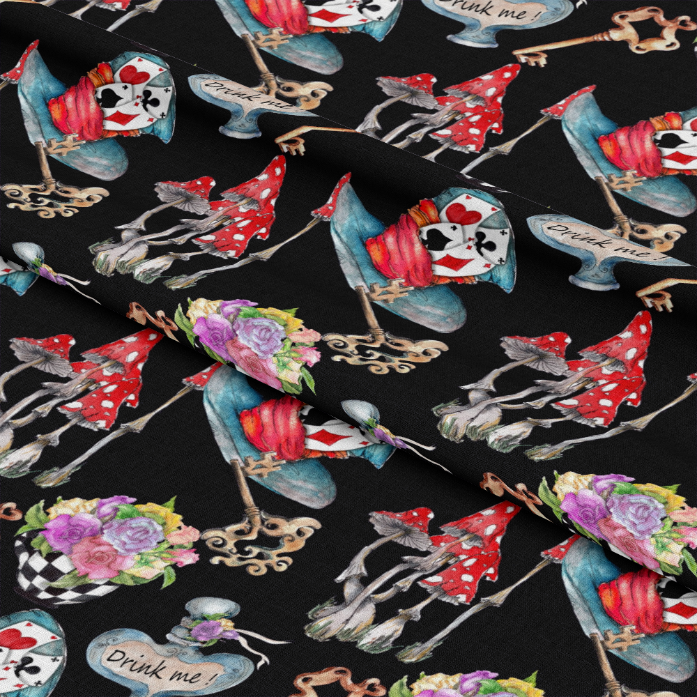 Alice in Wonderland Pattern 8 Quilting Cotton Fabric