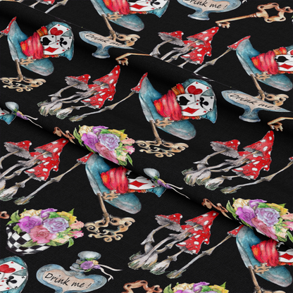 Alice in Wonderland Pattern 8 Quilting Cotton Fabric