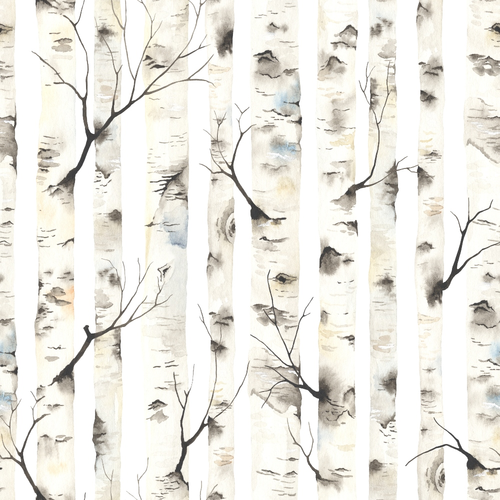 Allover Birch Trees Minky Fabric