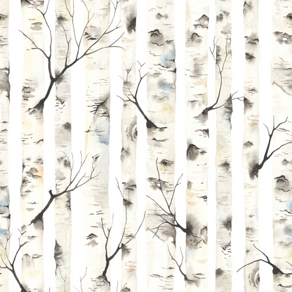 Allover Birch Trees Minky Fabric