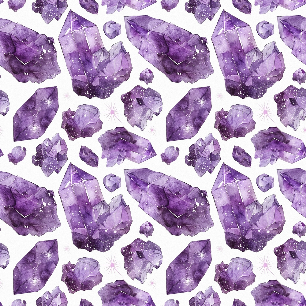 Amethyst Gemstones Pattern 10 Quilting Cotton Fabric