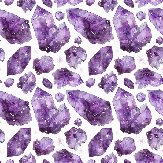 Amethyst Gemstones Pattern 10 Quilting Cotton Fabric