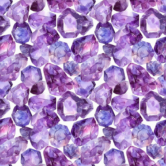 Amethyst Gemstones Pattern 2 Quilting Cotton Fabric
