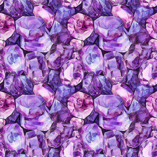 Amethyst Gemstones Pattern 6 Quilting Cotton Fabric