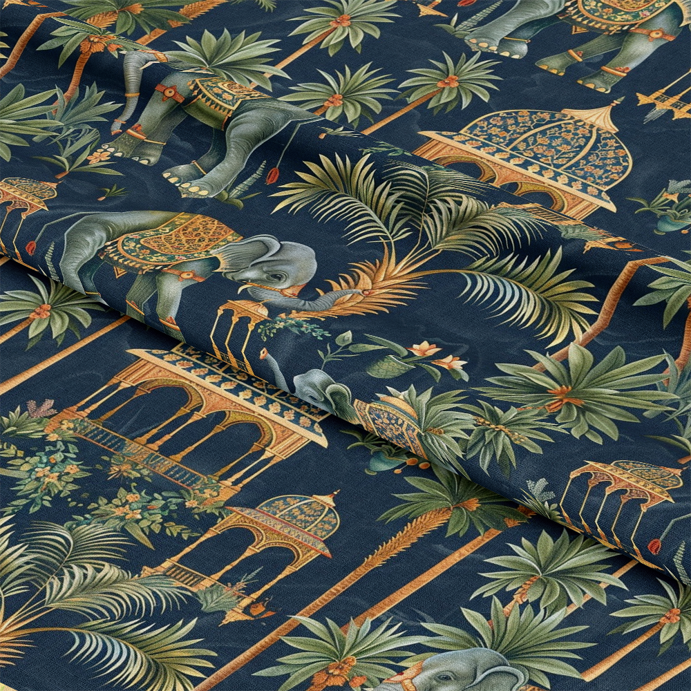 Ananyas Elephant Elegance Pattern 1 Quilting Cotton Fabric