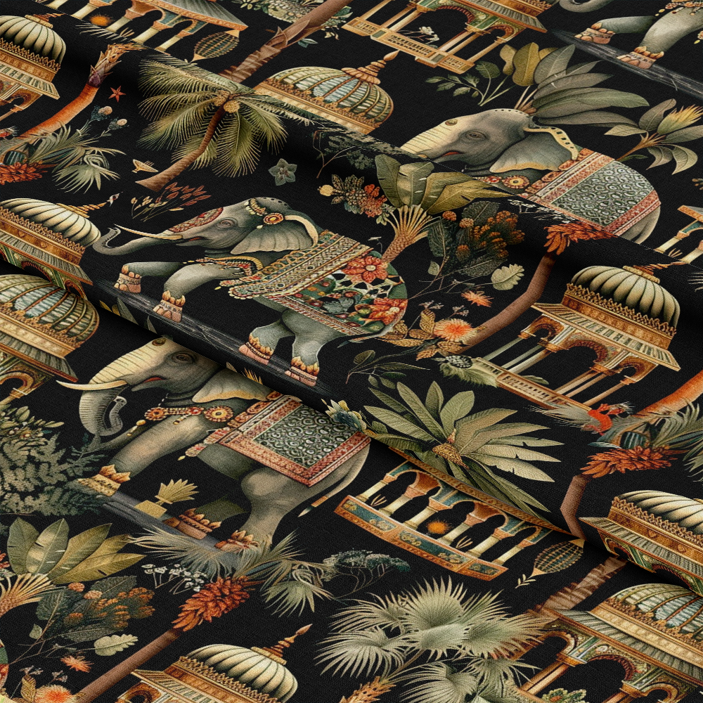 Ananyas Elephant Elegance Pattern 4 Quilting Cotton Fabric