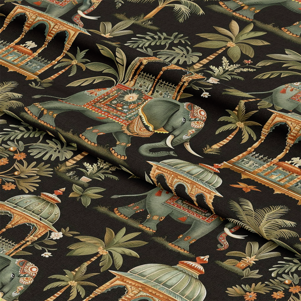 Ananyas Elephant Elegance Pattern 5 Quilting Cotton Fabric