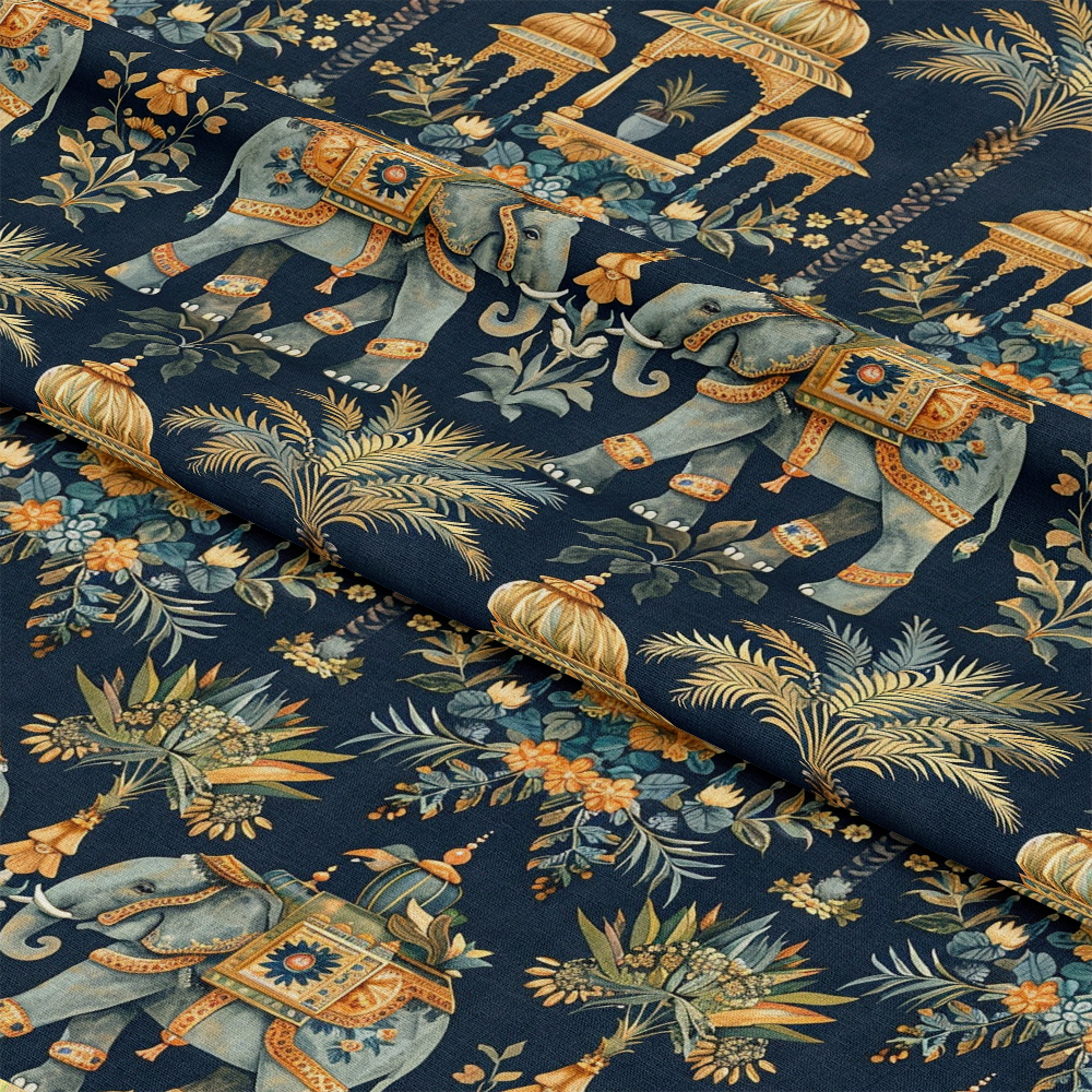 Ananyas Elephant Elegance Pattern 7 Quilting Cotton Fabric