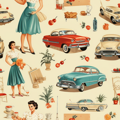 Retro Keepsakes Pattern 1 Minky Fabric