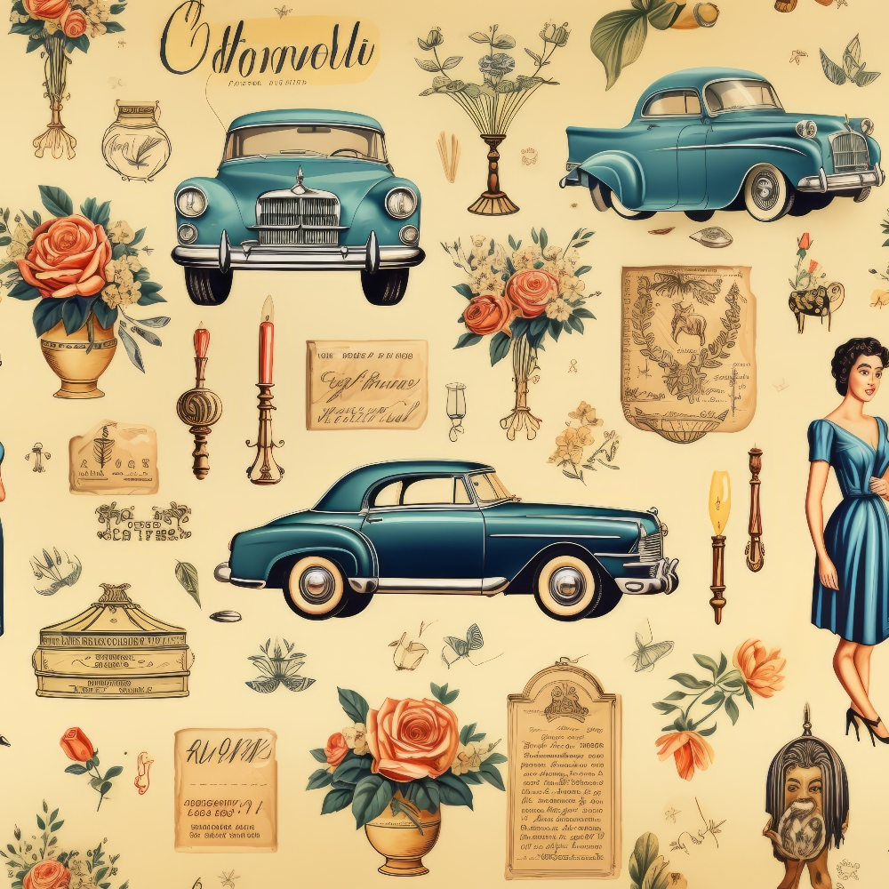Retro Keepsakes Pattern 26 Minky Fabric