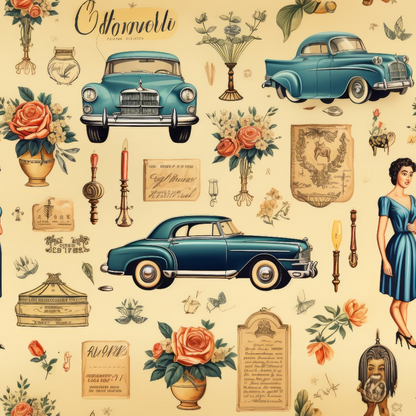 Retro Keepsakes Pattern 26 Minky Fabric