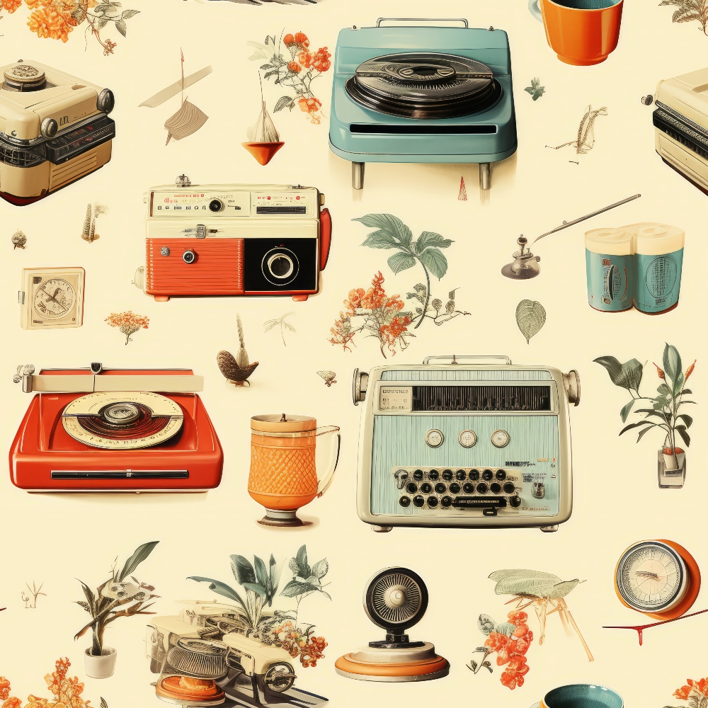 Retro Keepsakes Pattern 4 Minky Fabric