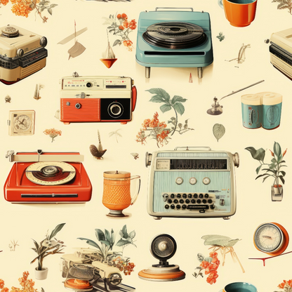 Retro Keepsakes Pattern 4 Minky Fabric