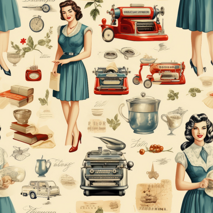 Retro Keepsakes Pattern 7 Minky Fabric