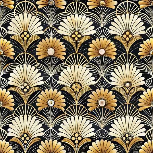 Art Deco Florals Pattern 1 Quilting Cotton Fabric