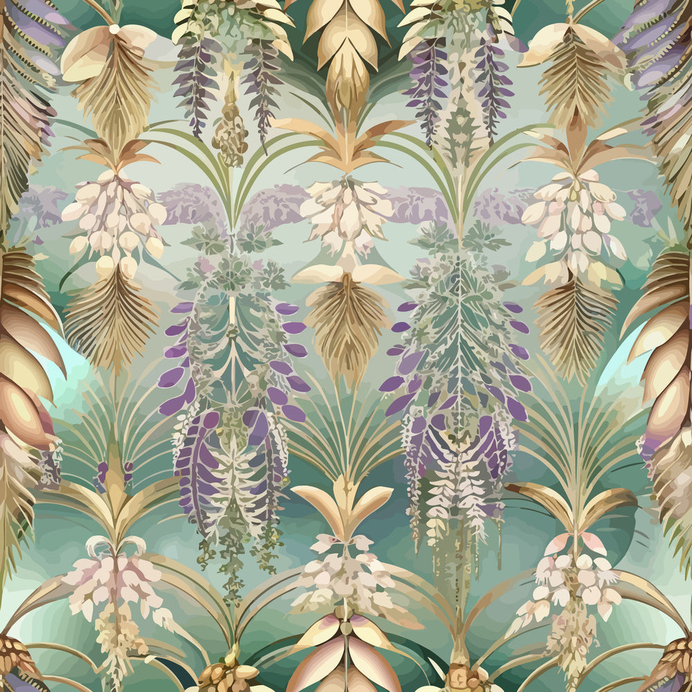 Gilded Jade Blooms Pattern 100 Minky Fabric