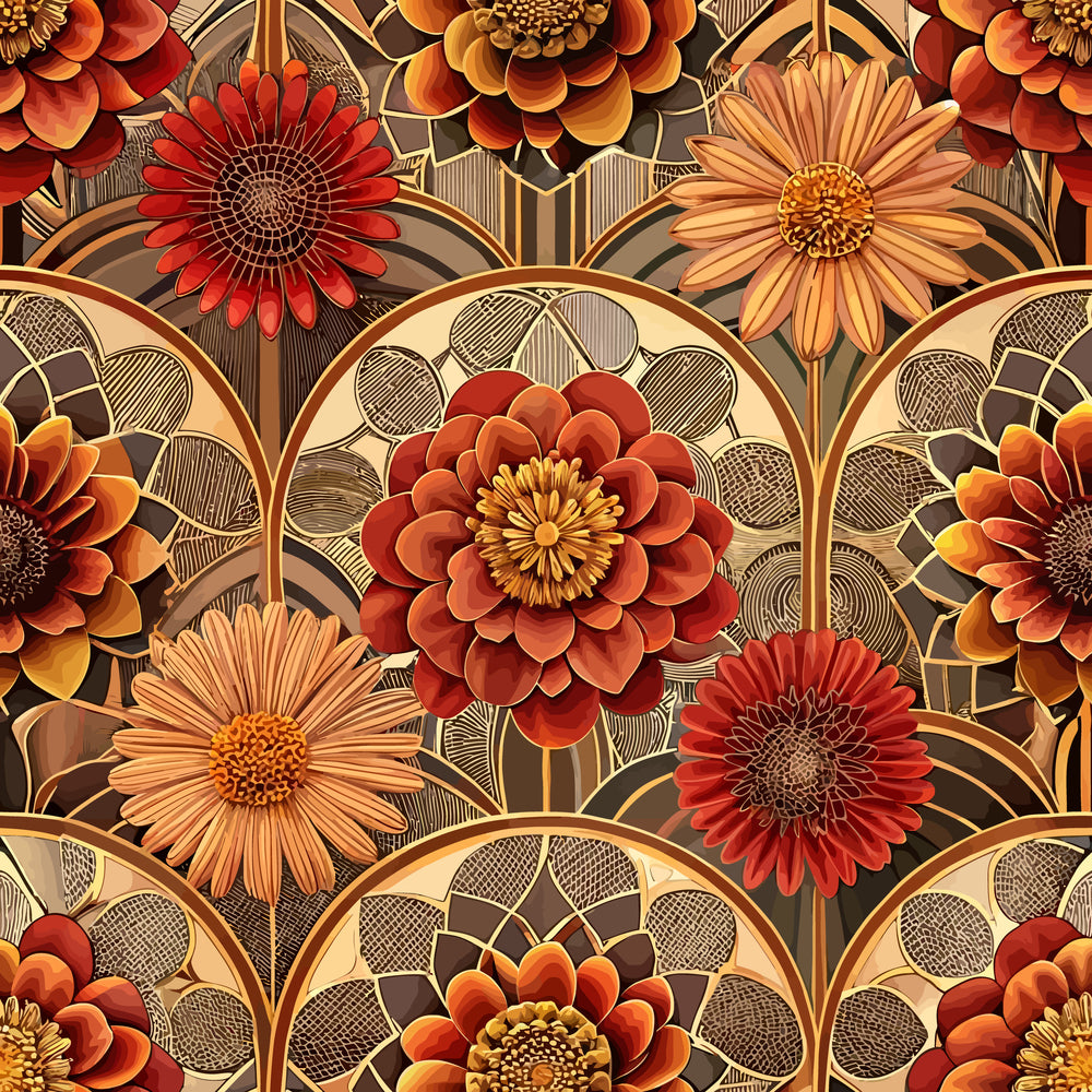 Gilded Jade Blooms Pattern 11 Minky Fabric