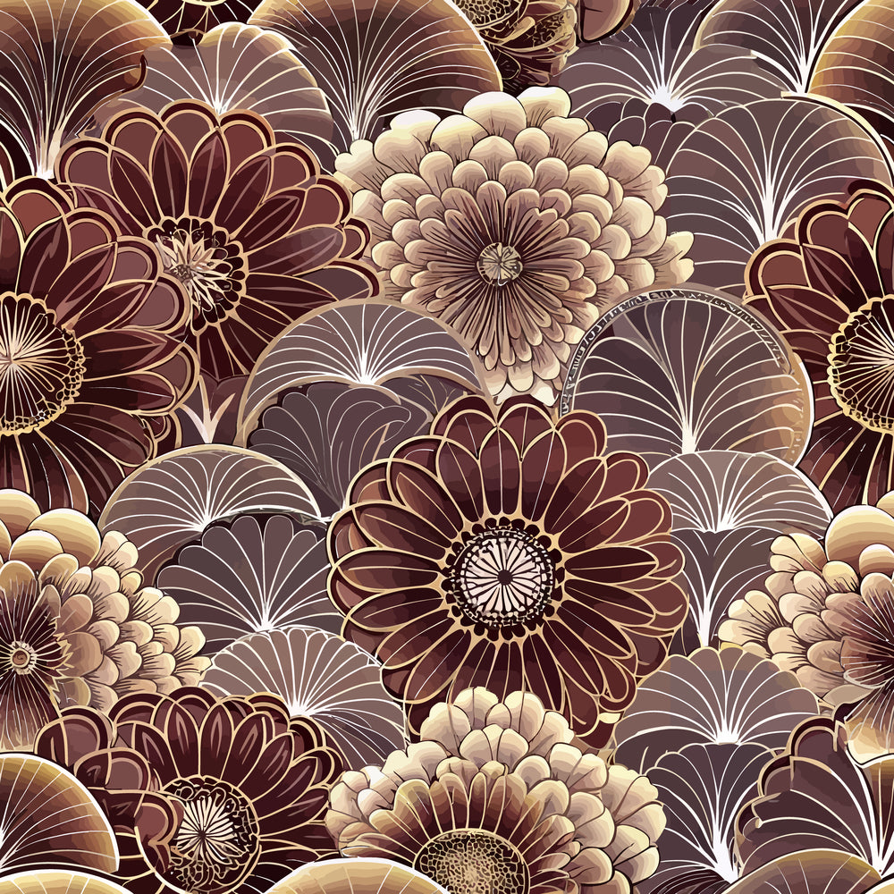 Gilded Jade Blooms Pattern 12 Minky Fabric