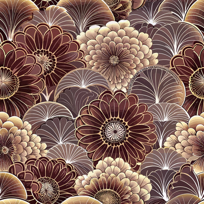 Gilded Jade Blooms Pattern 12 Minky Fabric