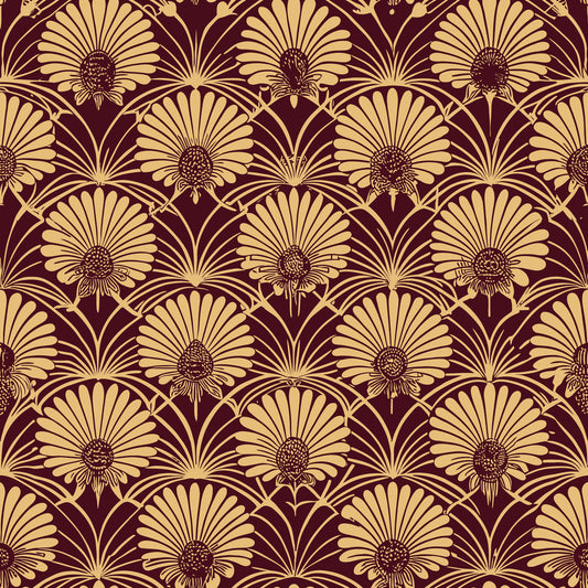 Art Deco Florals Pattern 13 Quilting Cotton Fabric