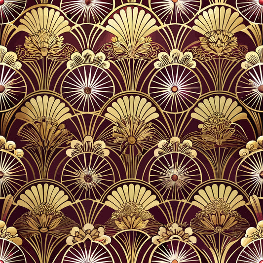 Art Deco Florals Pattern 14 Quilting Cotton Fabric