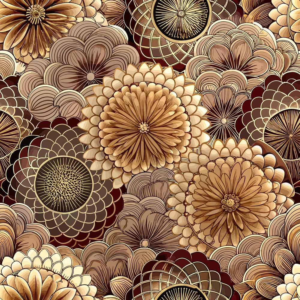 Gilded Jade Blooms Pattern 15 Minky Fabric