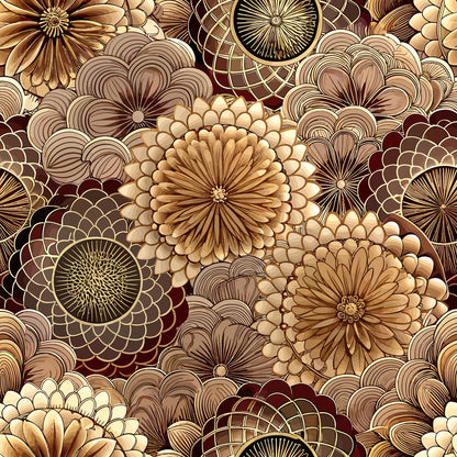 Gilded Jade Blooms Pattern 15 Minky Fabric