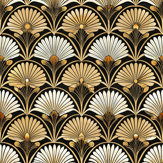 Art Deco Florals Pattern 2 Quilting Cotton Fabric