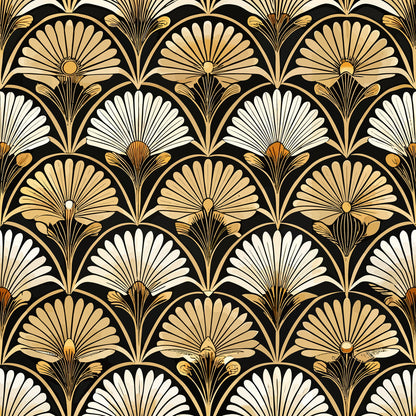 Art Deco Florals Pattern 2 Quilting Cotton Fabric