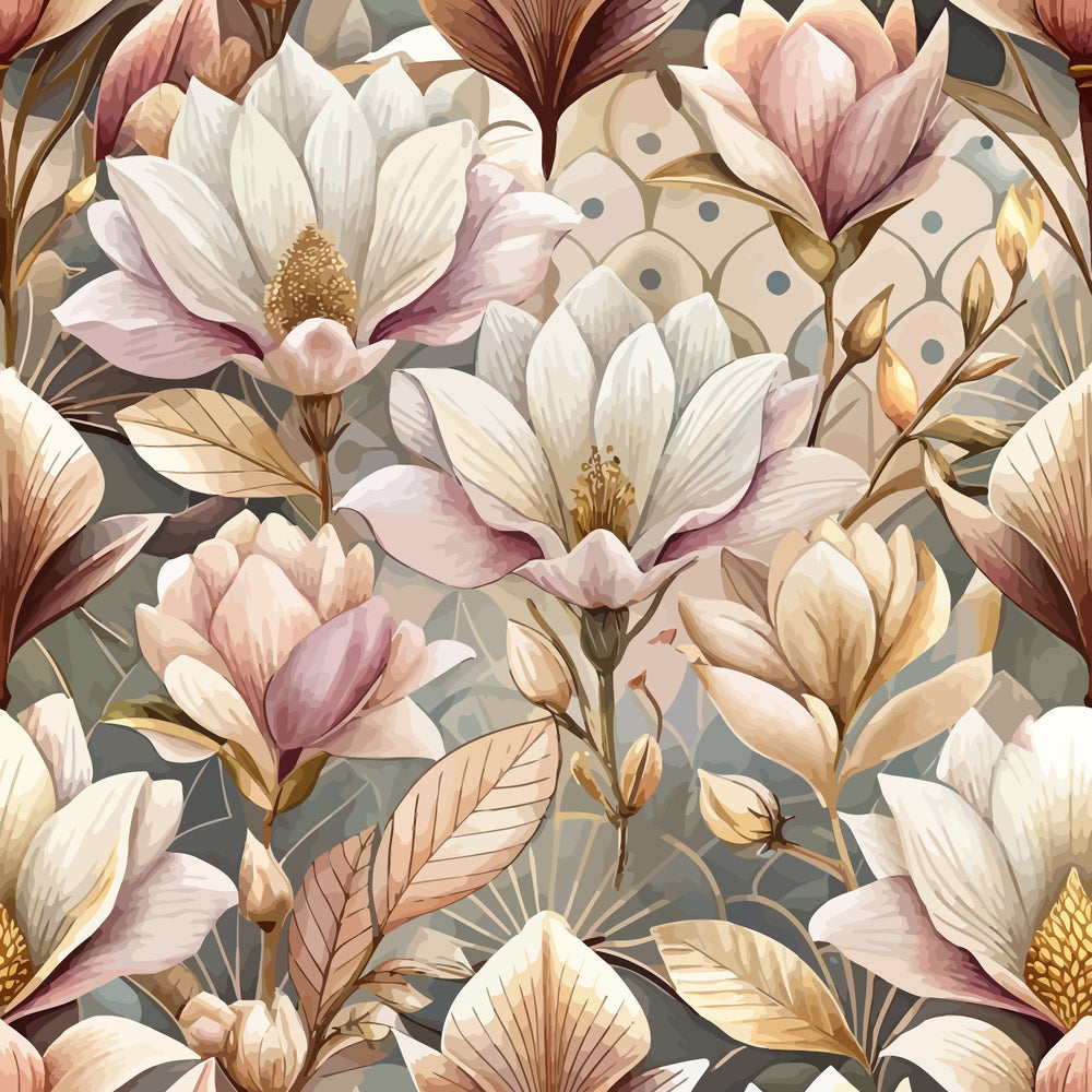 Gilded Jade Blooms Pattern 21 Minky Fabric