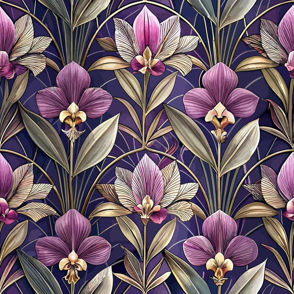 Art Deco Florals Pattern 22 Quilting Cotton Fabric