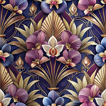 Gilded Jade Blooms Pattern 23 Minky Fabric