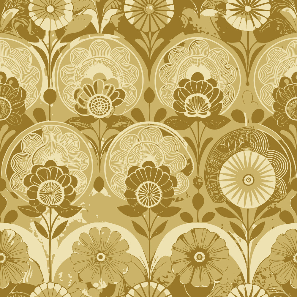 Gilded Jade Blooms Pattern 25 Minky Fabric