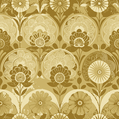 Gilded Jade Blooms Pattern 25 Minky Fabric