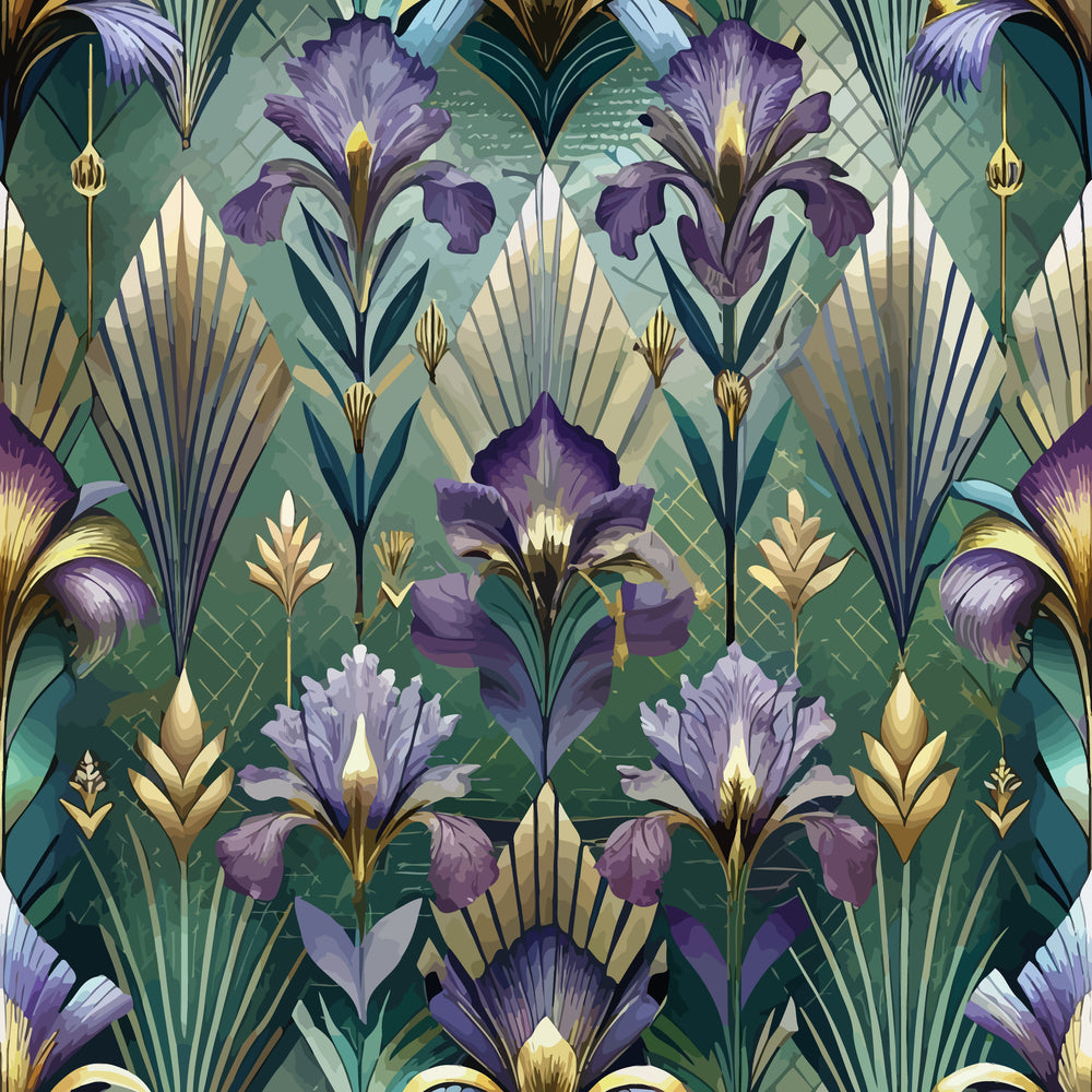 Gilded Jade Blooms Pattern 27 Minky Fabric