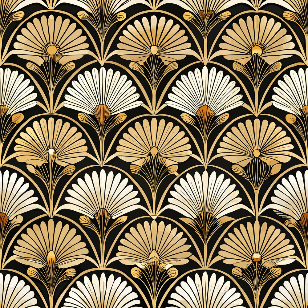 Gilded Jade Blooms Pattern 2 Minky Fabric