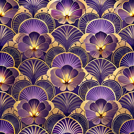 Art Deco Florals Pattern 31 Quilting Cotton Fabric