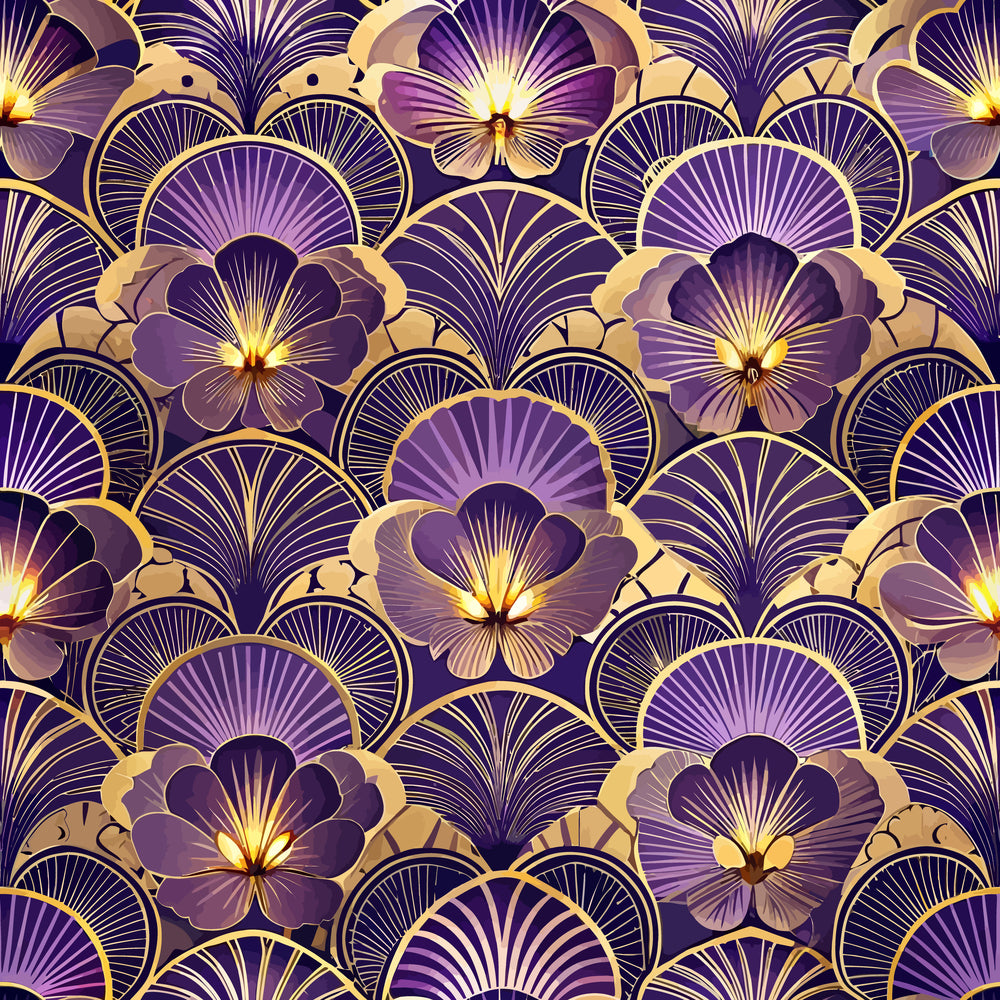 Gilded Jade Blooms Pattern 31 Minky Fabric