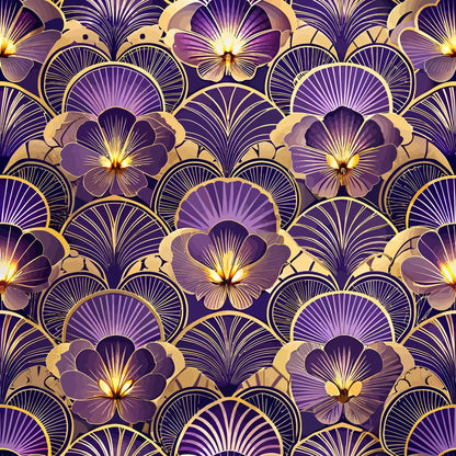Gilded Jade Blooms Pattern 31 Minky Fabric
