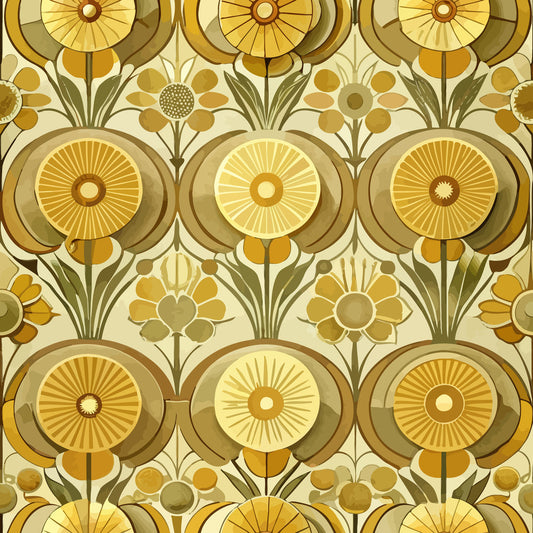 Art Deco Florals Pattern 32 Quilting Cotton Fabric