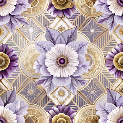 Gilded Jade Blooms Pattern 37 Minky Fabric