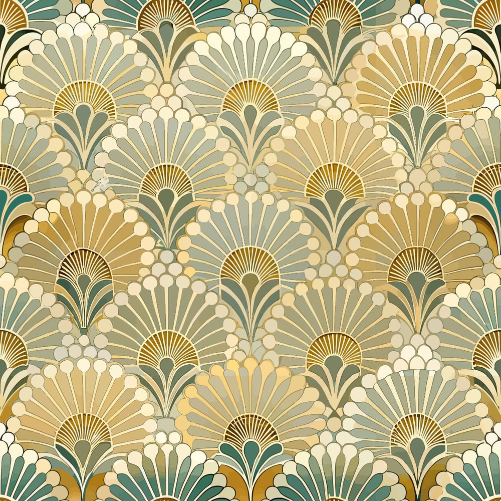 Gilded Jade Blooms Pattern 38 Minky Fabric