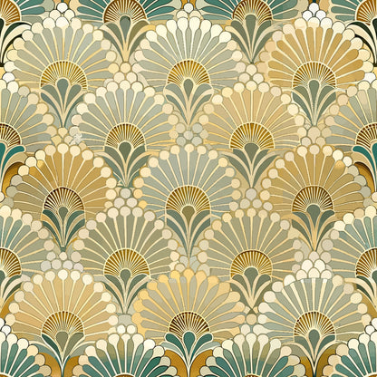 Gilded Jade Blooms Pattern 38 Minky Fabric